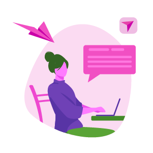 Woman at desk on laptop