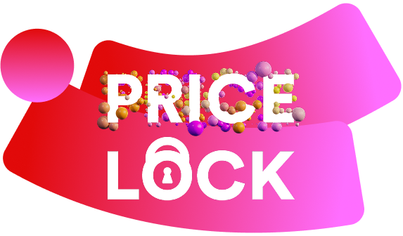 PRICE LOCKING WORDING WITH PINK BACKGROUND